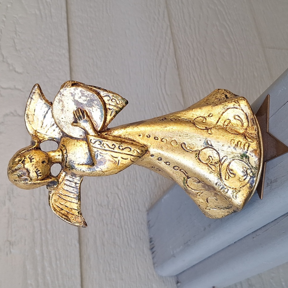 Vintage MCM Reuge Italian Golden Angel Musical Figurine - Ave Maria, Gounod